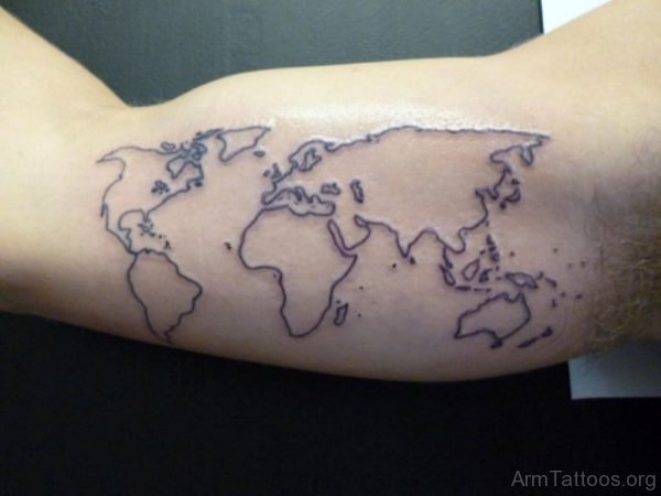 Stylish Map Tattoo Design