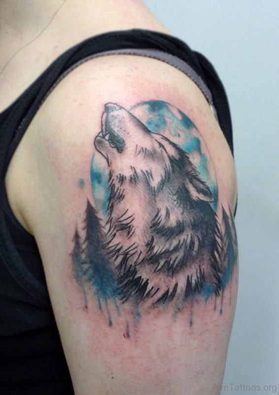 Stylish Wolf Tattoo 
