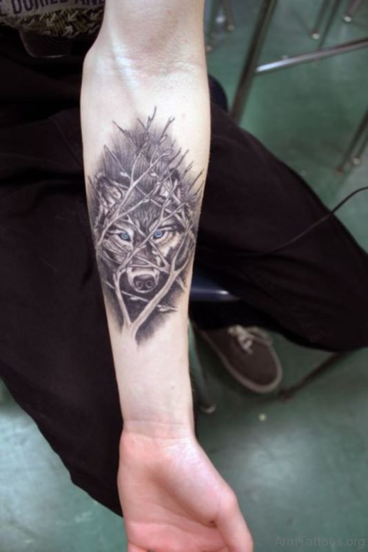 Stylish Wolf Tattoo