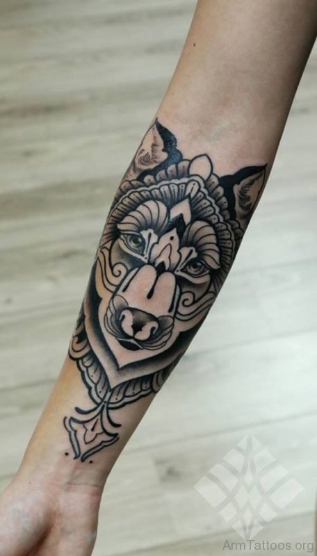 Stylish Wolf Tattoo Design