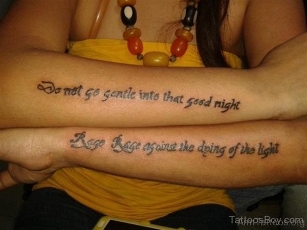 Stylish Wording Tattoo Design