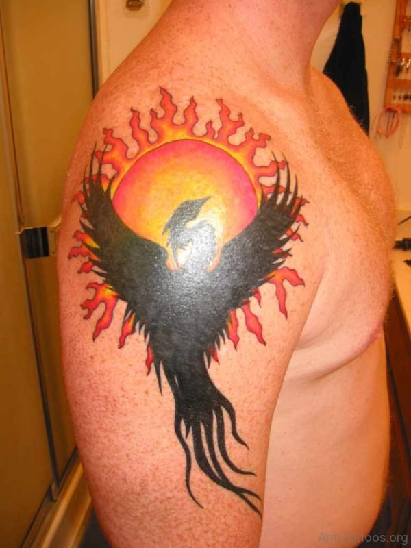 Sun And Phoenix Tattoo