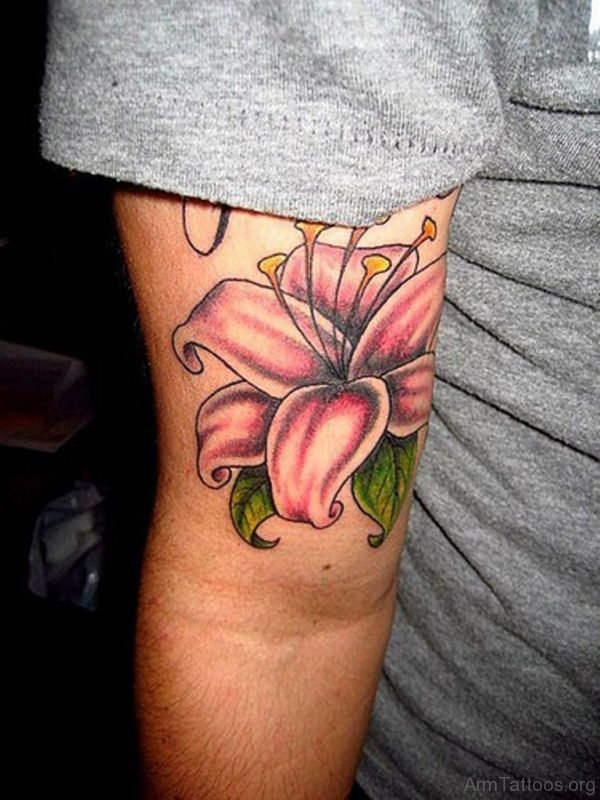Superb Lily Tattoo On Arm