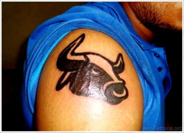 Sweet Bull Tattoo On Shoulder 