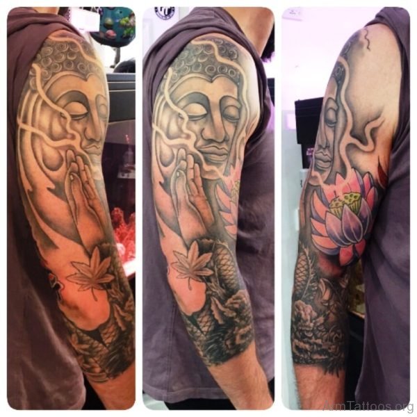 Terrific Buddha Tattoo On Arm 