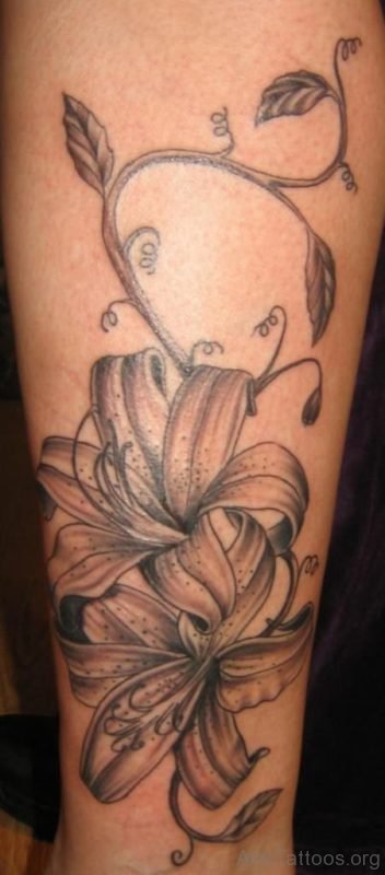 Tiger Lily Tattoo On Arm