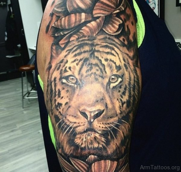 Tiger Tattoo Desgin On Shoulder