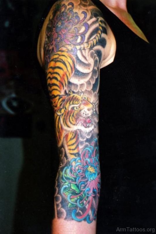 Tiger Tattoo Right Half Sleeve