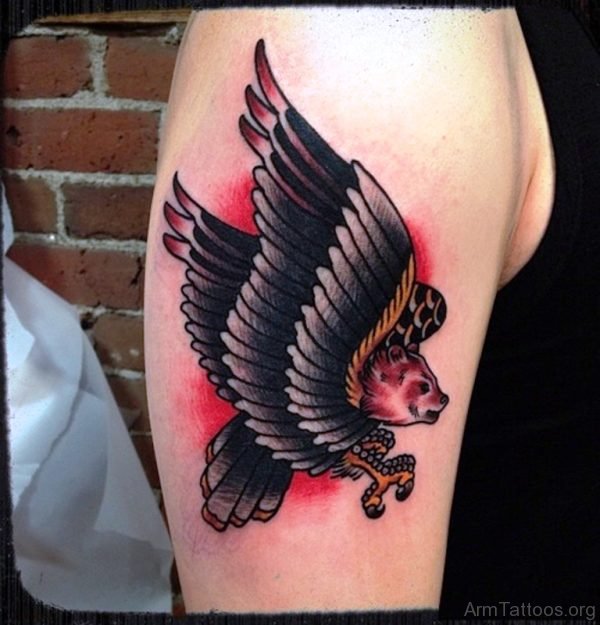Traditional Eagle Tattoo Design On Arm
