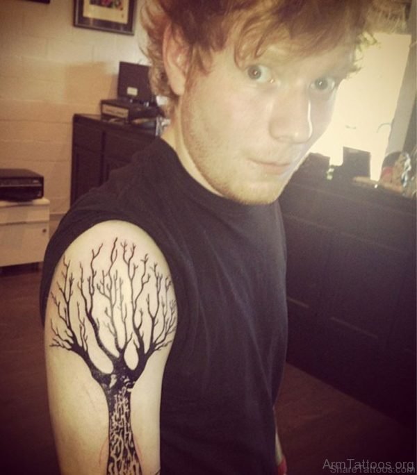 Tree Tattoo On Shoulder For Boys