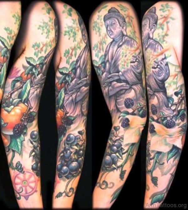Tremendous Buddha Tattoo Design On Arm 