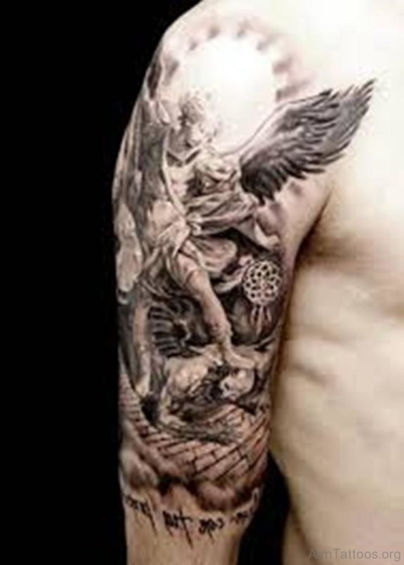 Trendy Guardian Angel Tattoo
