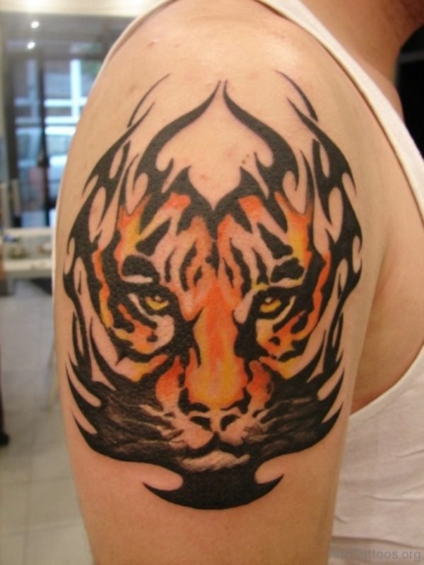 Tribal ANd Tiger Tattoo