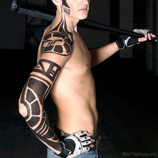 Tribal Black Tattoo On Arm alba2119