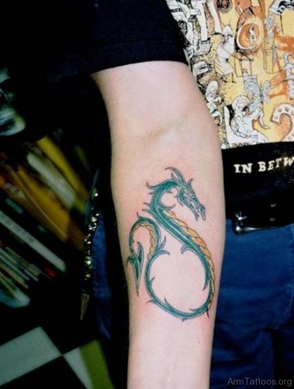 Tribal Dragon Tattoo Forearm