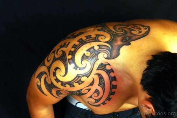 Tribal Maori Tattoo On Arm 