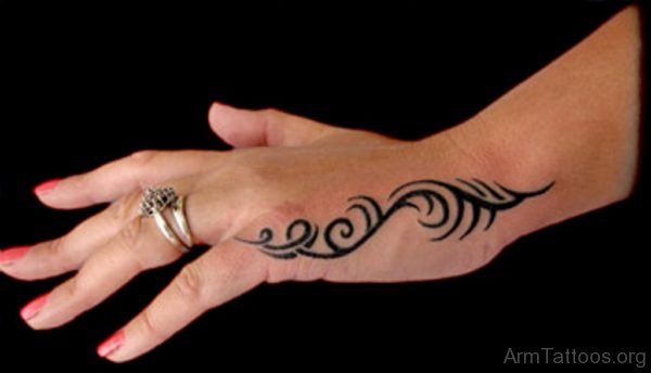 Tribal Tattoo Design On Hand