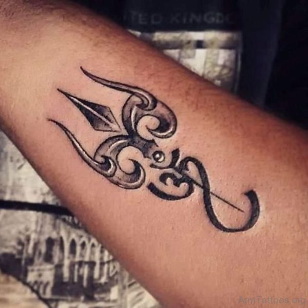 Trishul And Om Tattoo