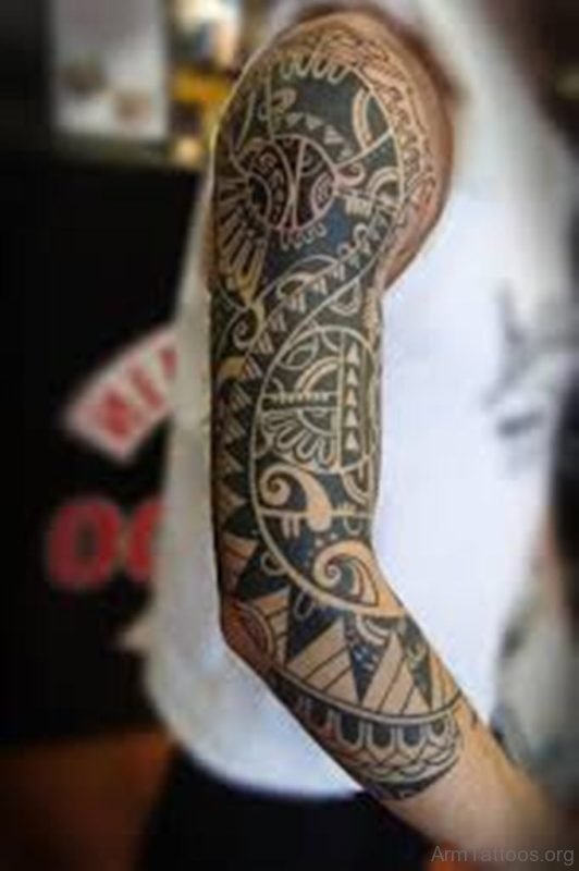 Ultimate Maori Tribal Tattoo On Arm 