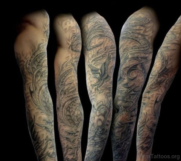 Warrior Tattoo On Full Sleeve