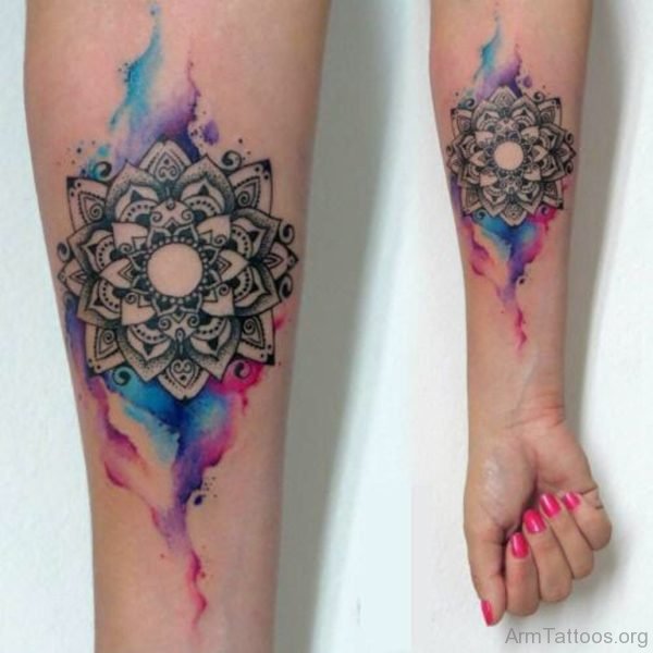 Watercolor Mandala Tattoo 