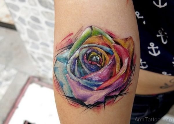 Watercolor Rose Tattoo