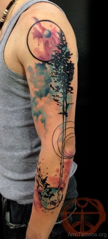 Watercolor tree tattoo