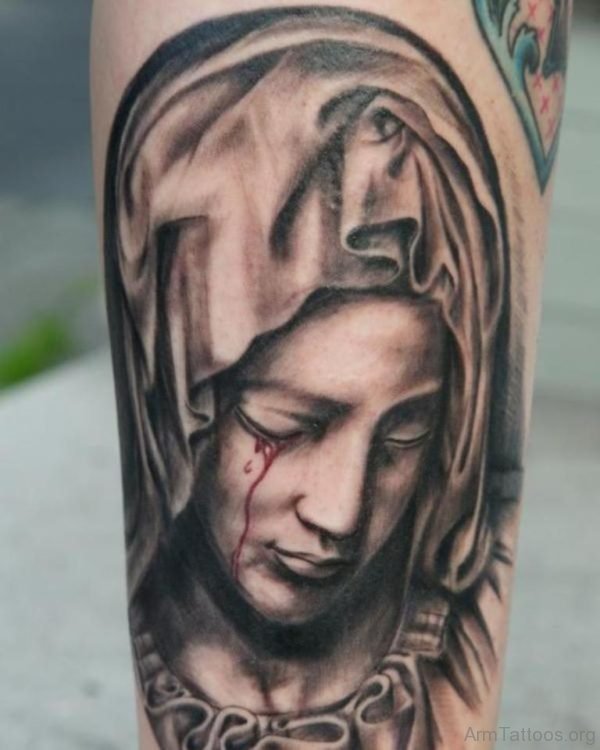 Weeping Girl Portrait Tattoo  Design 