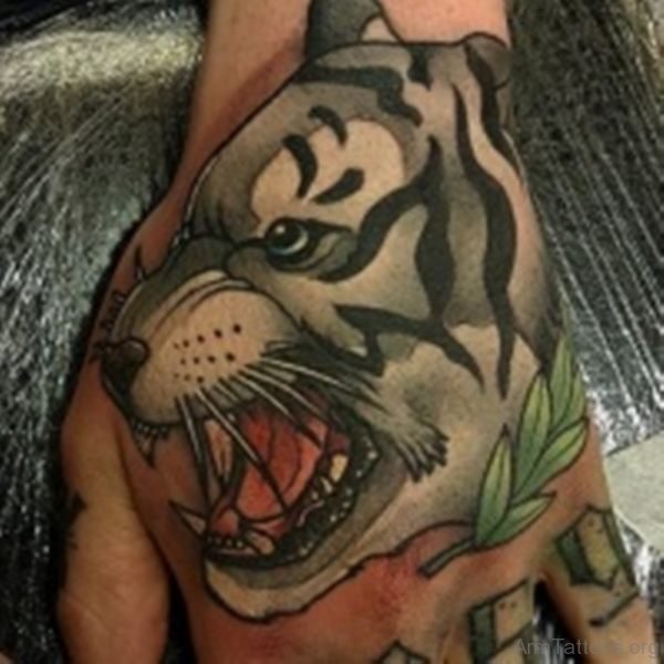 White Ink Tiger Tattoo