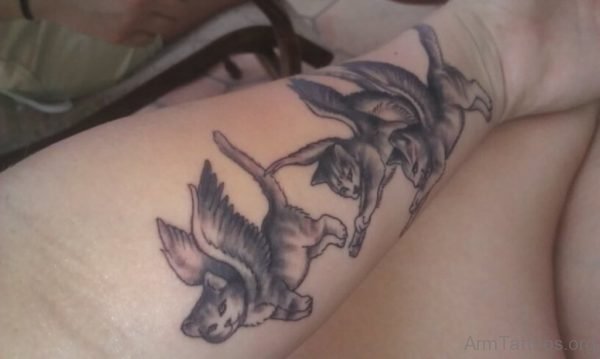 Winged Cat Tattoo