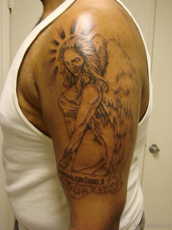 Women Angel Tattoo Design