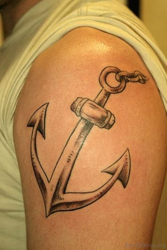 Wonderful Anchor Tattoo On Shoulder