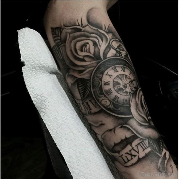 Wonderful Clock Tattoo On Arm