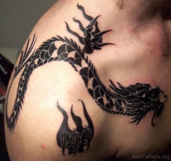 Wonderful Dragon Tattoo On Shoulder