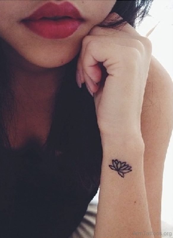 Wonderful Lotus Flower Tattoo On Arm 