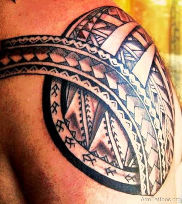 Wonderful Maori Tattoo On Left Arm 
