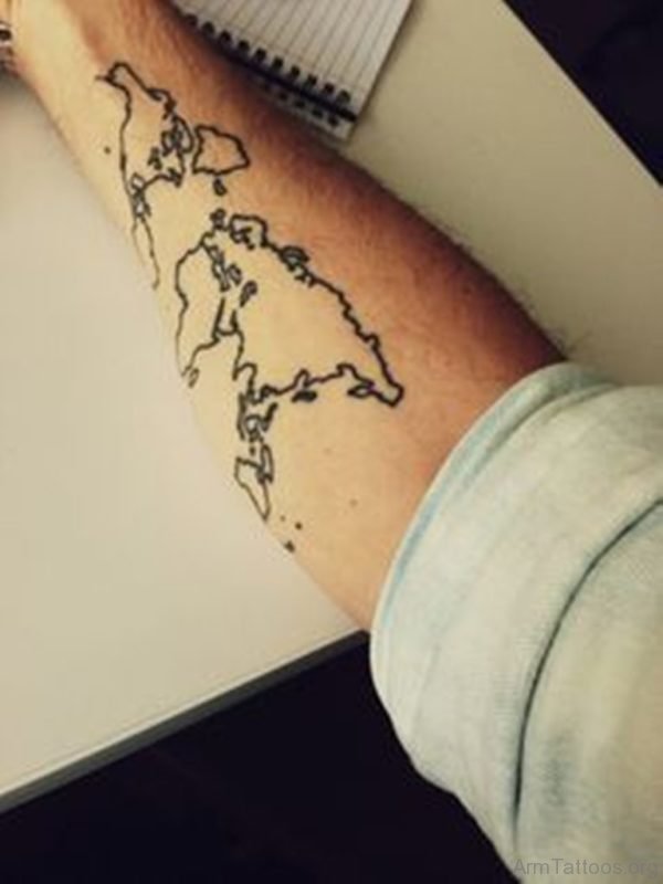 Wonderful Map Tattoo design