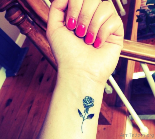 Wonderful Rose Tattoo On Wrist 