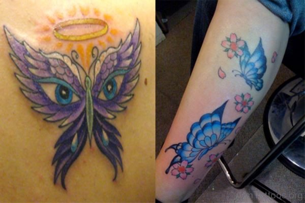 Wonderful butterfly eye tattoo