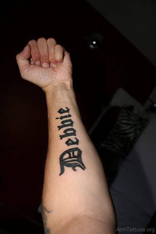 Word Tattoo On Arm