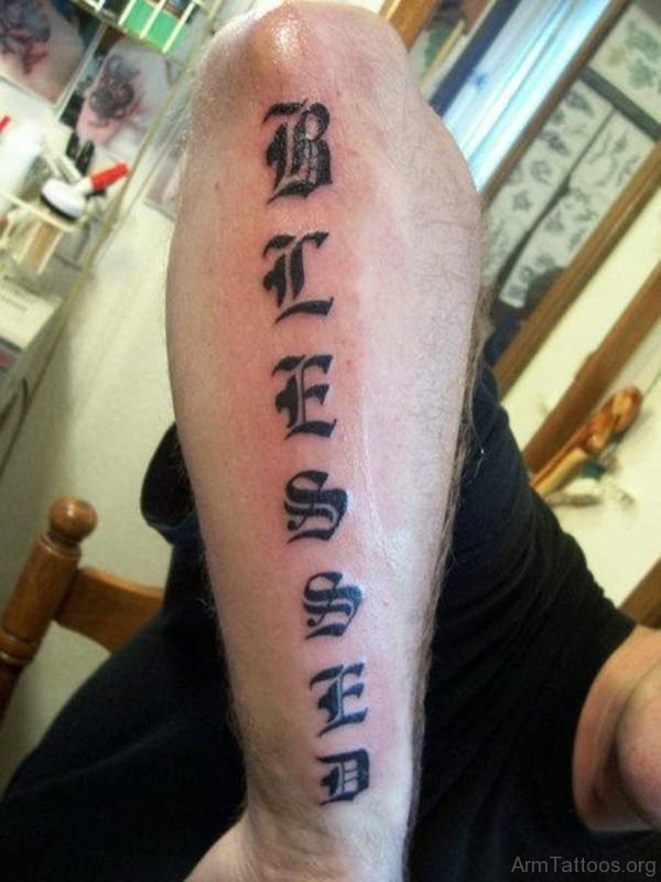 Word Tattoo On Arm Image