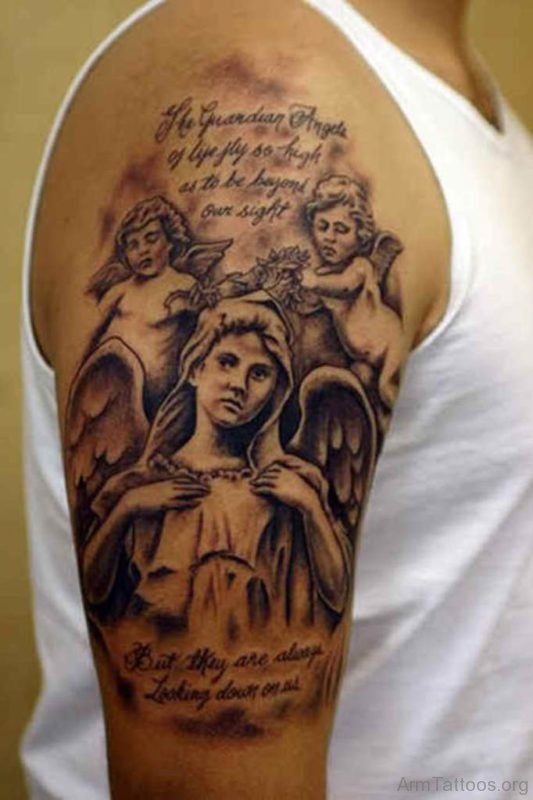 Wording And Angel Tattoo