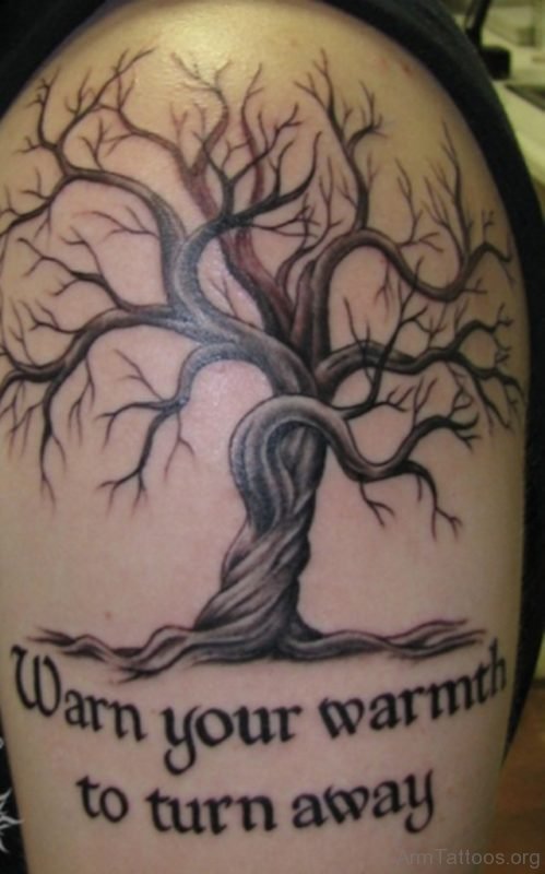 Wording And Tree Tattoo