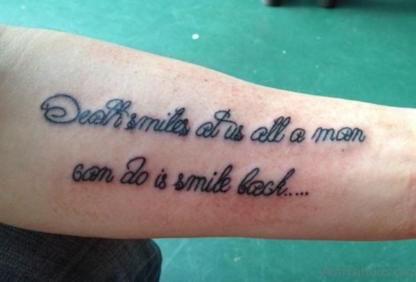 Wording Tattoo Design On Arm Image