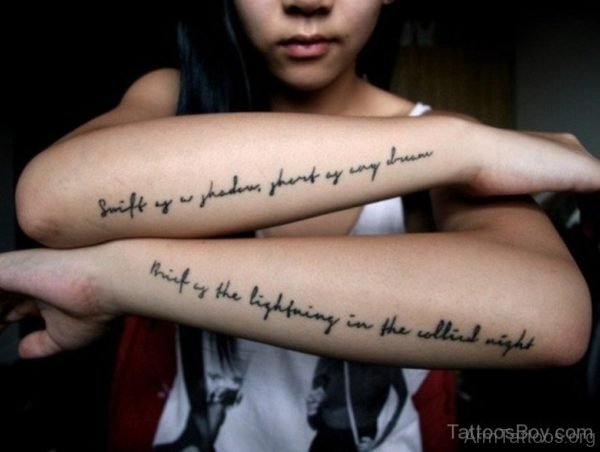 Wording Tattoo On Arm 