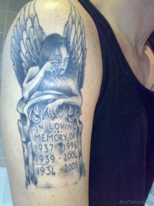 Wording With Angel Tattoo