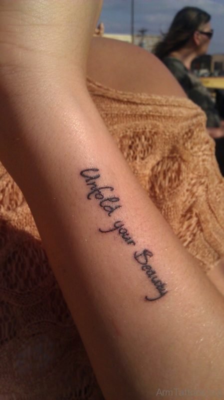 Wording Wrist Tattoo For Girls