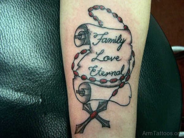 Wording and Rosary Tattoo
