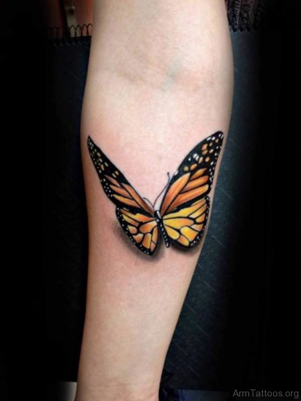 Yellow Butterfly Tattoo