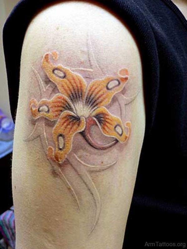 Yellow Ink Lily Tattoo